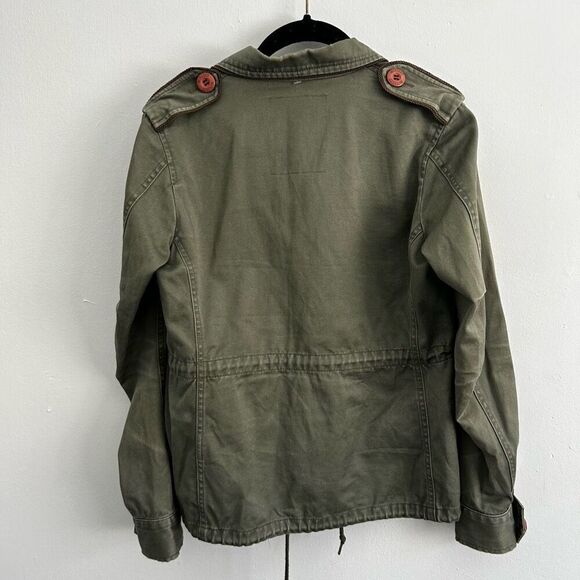 Moussy Olive Green Military Utility Full Zip Jacket Size 1 XS Combat Grunge - Picture 3 of 9